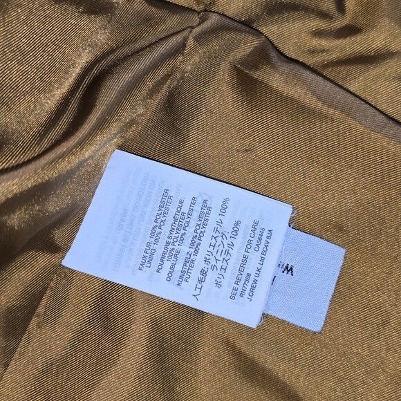 J. Crew Women’s Faux Fur Zip Vest Tan Camel Brown Size XS Gold Zipper - Picture 5 of 13